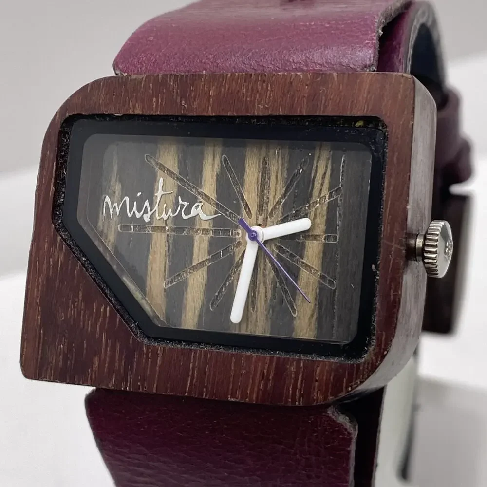Mistura Womens Colombian Wood Watch Works New Battery